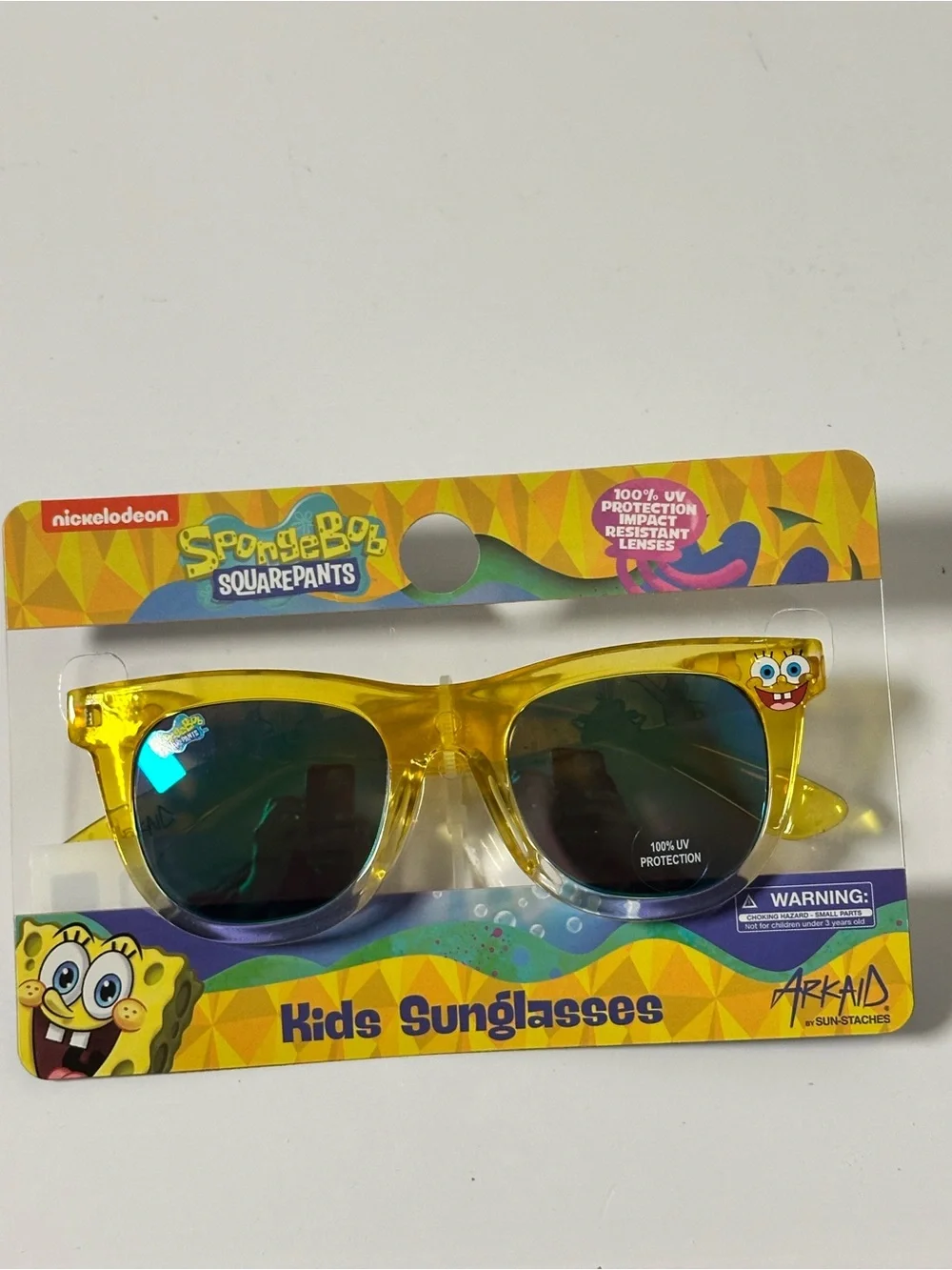 Nickelodeon SpongeBob Yellow Kids Sunglasses with Mirrored Lenses
